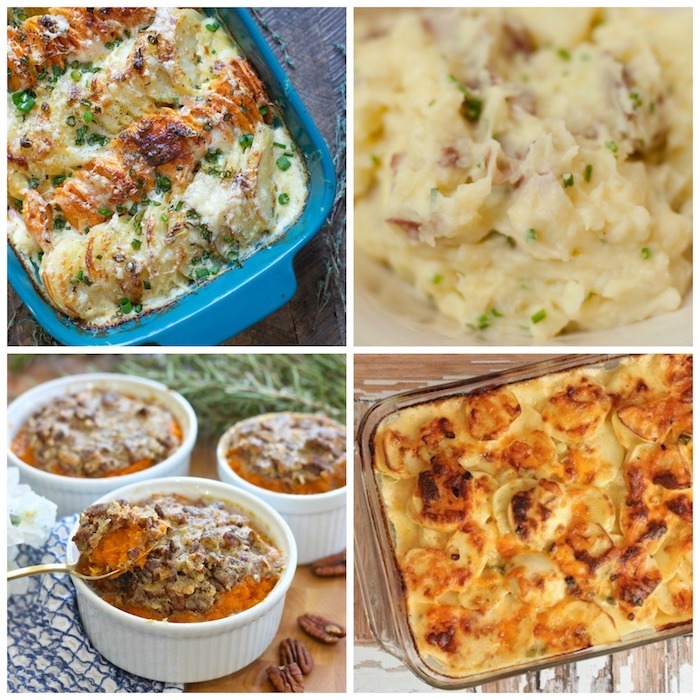 A collage of potato dishes as part of Everything You Need for Your Holiday Feast! 