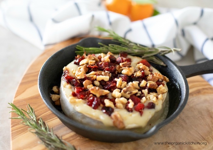Baked Brie Appetizer with Cranberries and Walnuts