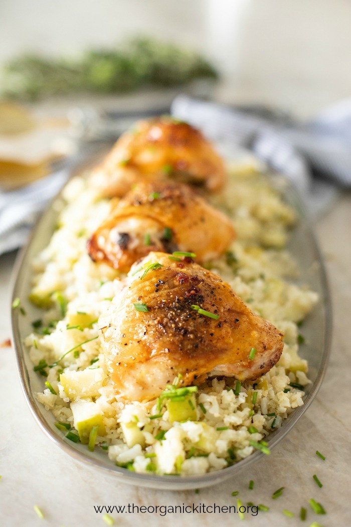 Herbed Chicken with Apple Cauliflower Rice! Paleo-Whole30-Low Carb