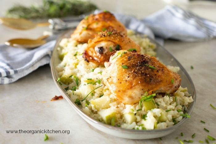 Herbed Chicken with Apple Cauliflower Rice! Paleo-Whole30-Low Carb