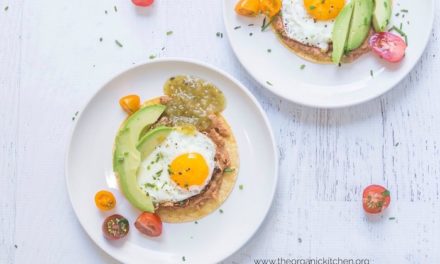 Egg, Bean and Chorizo Tostada with Salsa Verde