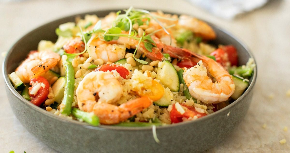 Lemony Shrimp and Vegetable Stir Fry Bowl