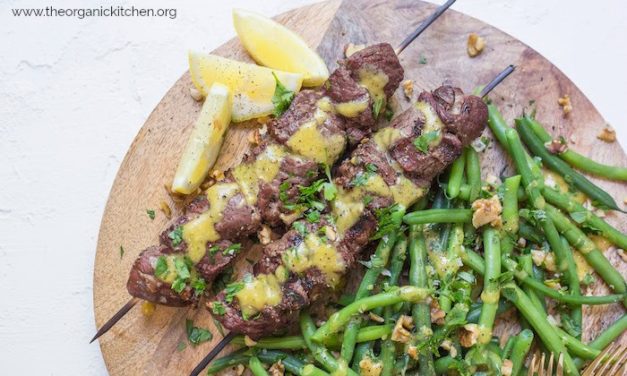 Steak Kabobs with Dijon Green Beans