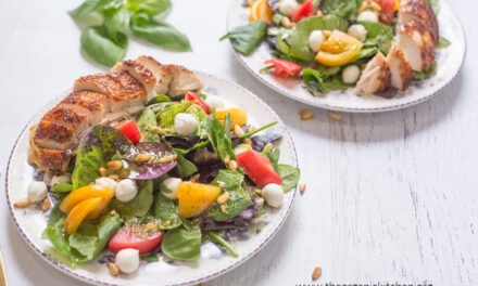 Easy Caprese Salad with Pesto Vinaigrette