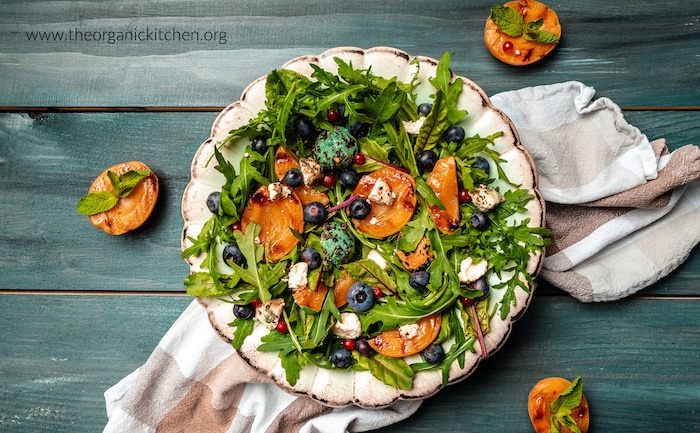 Grilled Apricot and Blueberry Salad