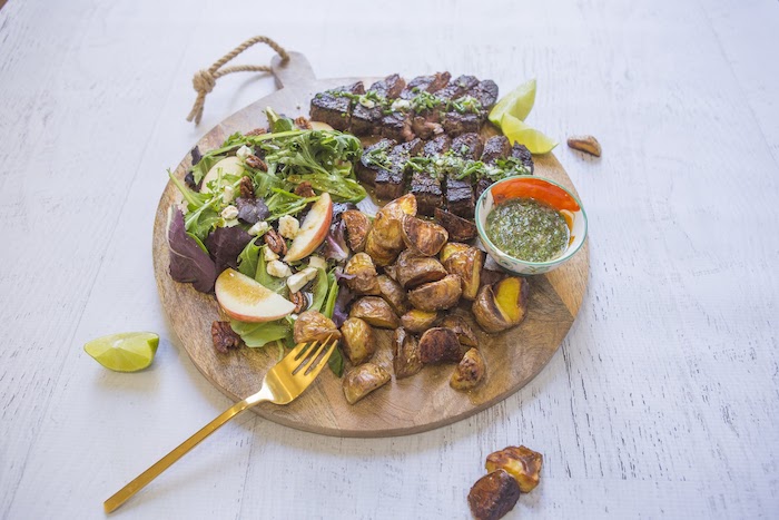 Chimichurri Steak, Potato and Salad Board