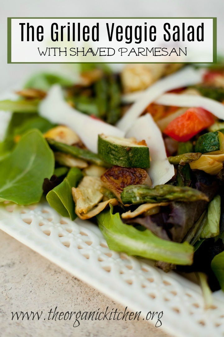 The Grilled Vegetable Salad on white plate