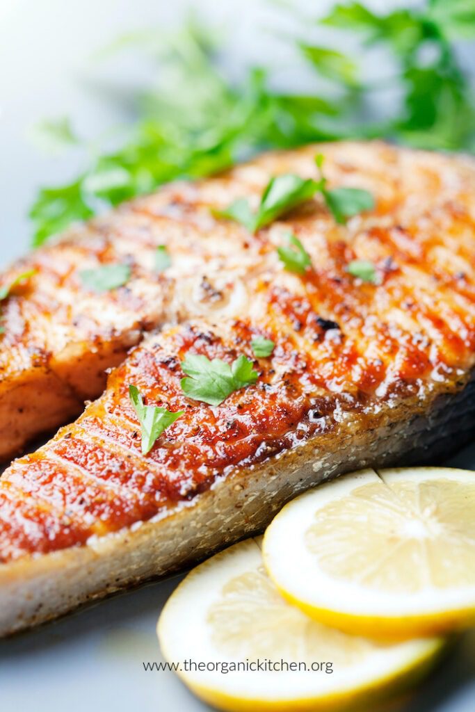 Simple Grilled Salmon Steaks (made indoors or out)