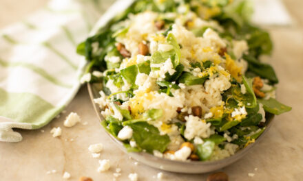 Mediterranean Rice with Baby Spinach and Feta