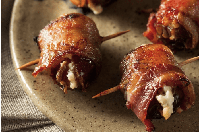 Goat Cheese Stuffed Bacon Wrapped Dates