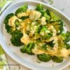 Steamed Broccoli with Cheese Sauce