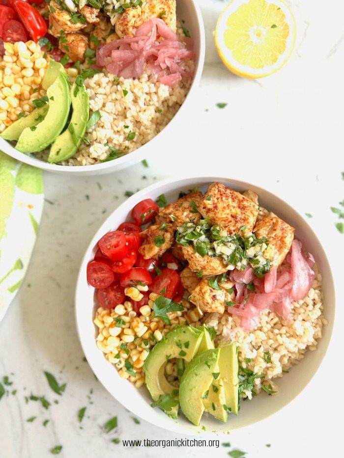 Harissa Chicken and Chimichurri Rice Bowl