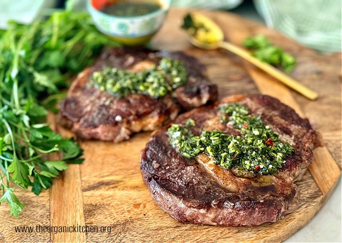 Grilled Rib-Eye Steaks with Chimichurri (Whole30)