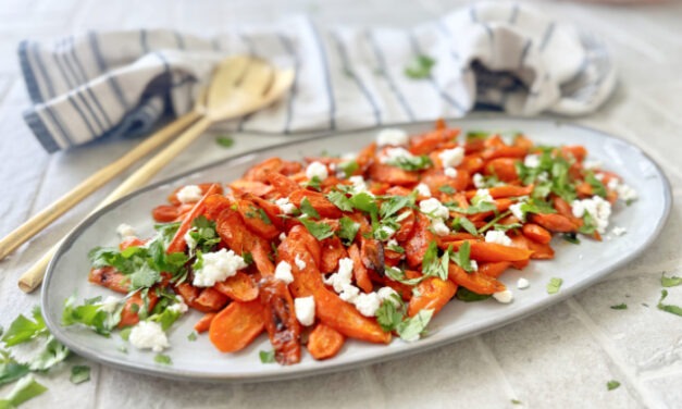 Roasted Maple Glazed Carrots with Feta